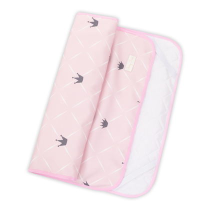 Ágytakaró gyerekágyra - gumipántokkal rögzíthető - 140x200 cm - rózsaszín koronás