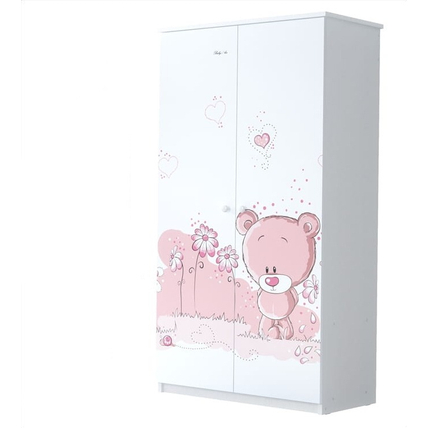 Gardróbszekrény gyerekszobába és babaszobába - rózsaszín macis