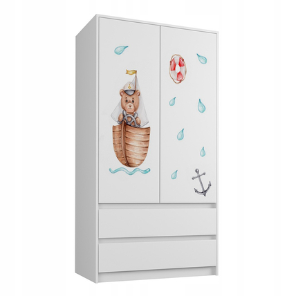 Gardróbszekrény gyerekszobába és babaszobába - tengerész macis