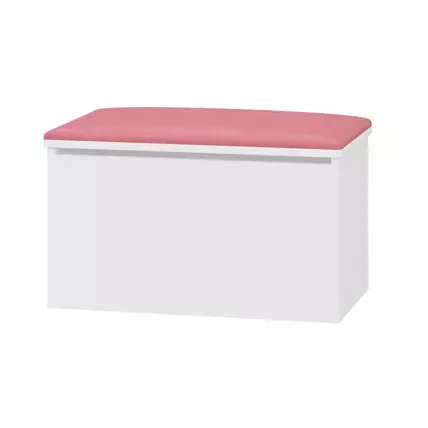 Nagy méretű játéktároló ülőlappal - fehér rózsaszín ülőlappal