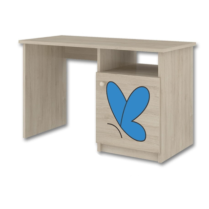 Íróasztal gyerekszobába  - kék lepkés mintával