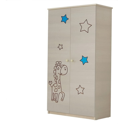 Gardróbszekrény gyerekszobába és babaszobába - zsiráf és kék csillag