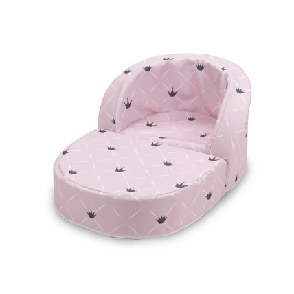 Berry Baby Birdie kihajtható szivaccs babafotel - rózsaszín koronás