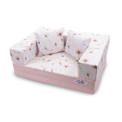 Berry Baby szivacs kanapéágy és hempergő levehető huzattal - rózsaszín Dandelion pitypangos