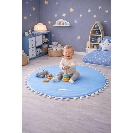 Berry Baby Pompon játszószőnyeg: babakék