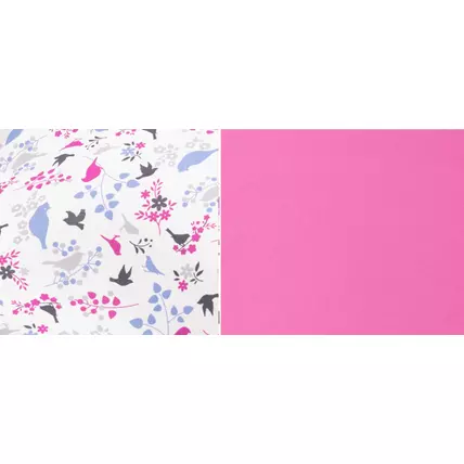 Prémium eco bőr keretes ágyneműtartós gyerekágy - pink madaras
