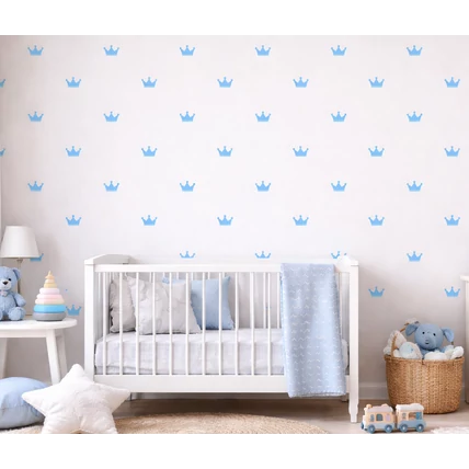 Berry Baby falmatrica szett gyerekszobába és babaszobába - kék korona