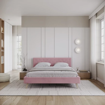 Kárpitozott franciaágy - Kalifornia - Paris pink