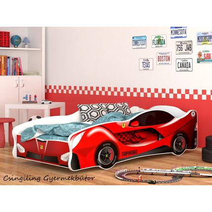 Autó formájú gyerekágy - Cars I. - 80x160 cm-es méretben - 21-es piros