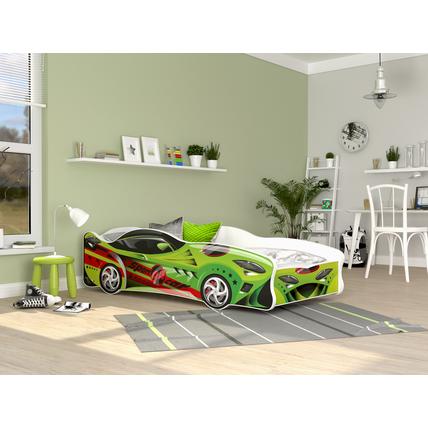 Autó formájú gyerekágy - Cars I. - 80x160 cm-es méretben - 15-ös zöld
