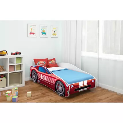 Cars II. autó formájú gyerekágy 80x180 cm - piros