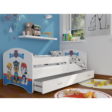 Ágyneműtartós gyerekágy ágyráccsal - Cool Beds - 47 Super Pieski Mancs őrjárat jellegű