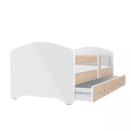 Ágyneműtartós gyerekágy ágyráccsal - fekvőfelülete 90x180 cm - Cool Beds - Fehér támlás