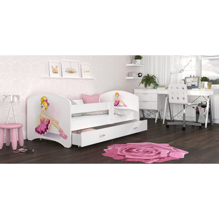 Ágyneműtartós gyerekágy ágyráccsal - 4 méretben - Cool Beds - 03L Balerinás