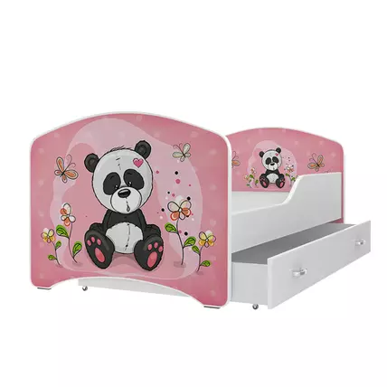 Leesésgátlós gyerekágy ágyneműtartóval 80x180 cm - panda