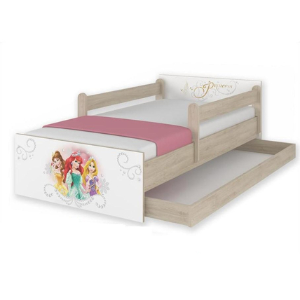 Ágyneműtartós gyerekágy ágyráccsal - Disney MAX - Princess hercegnős