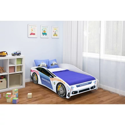 Cars II. autó formájú gyerekágy 80x180 cm - fehér rendőrautó