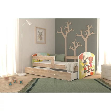 Ágyneműtartós gyerekágy ágyráccsal - fekvőfelülete 80x160 cm - Cool Beds - Bing nyuszis