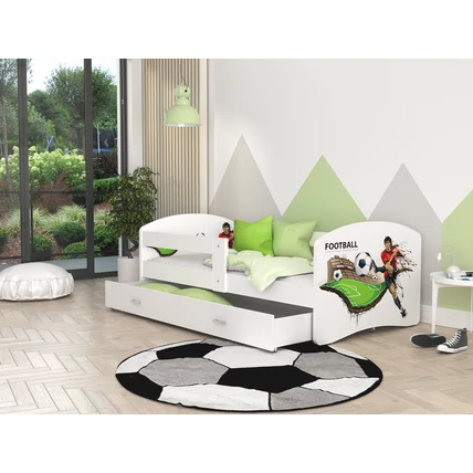 Ágyneműtartós gyerekágy ágyráccsal - fekvőfelülete 90x180 cm - Cool Beds - 06L Focista