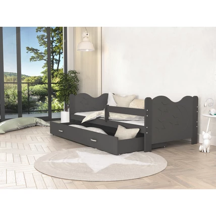 Leesésgátlós ágyneműtartós gyerekágy - Mikolaj - szürke