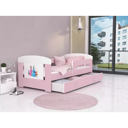 Leesésgátlós gyerekágy ágyráccsal - Filip Color - 80x160 cm - rózsaszín