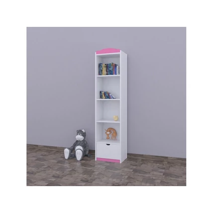 Állószekrény gyerekszobákba - Classic RW04 fehér-pink