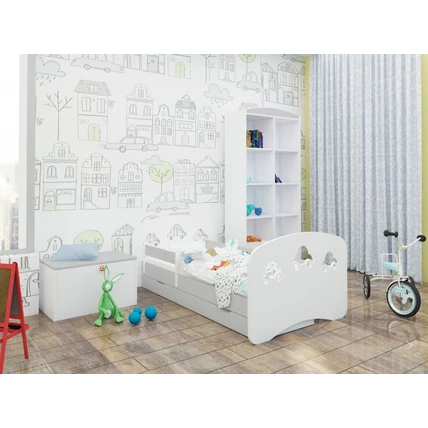 Happy Design gyerekágy 70x140 cm-es - Három autó - szürke kerettel