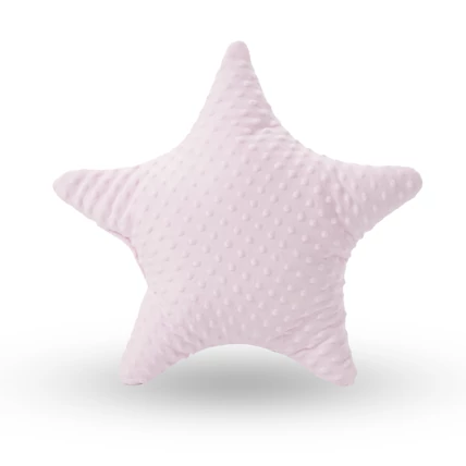 Berry Baby csillag dekor párna: rózsaszín minky