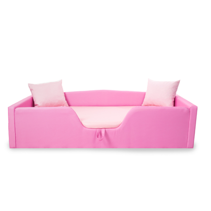 Maxi leesésgátlós kárpitos gyerekágy ágyneműtartóval - pink rózsaszín