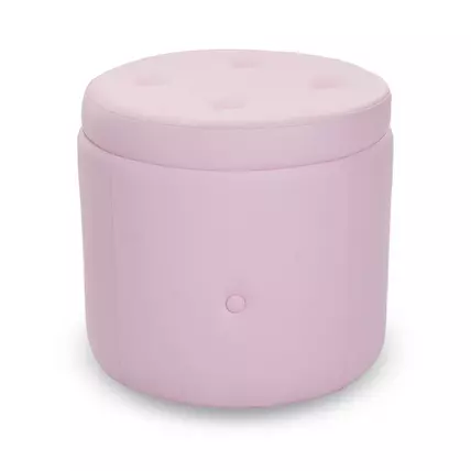 Eco bőr tárolós ülőke - henger - rózsaszín