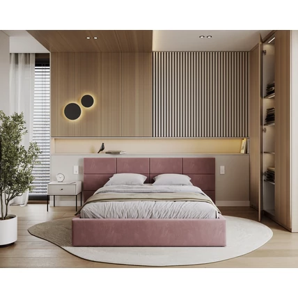 Kárpitozott franciaágy keret - DENVER - lazac Paris szövettel
