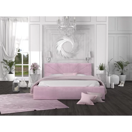 Kárpitozott franciaágy keret - GEORGIA - pink színben