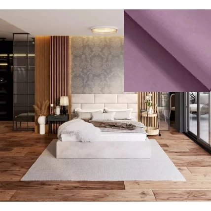 Kárpitozott franciaágy keret - PASADENA - Paris ibolya szövettel