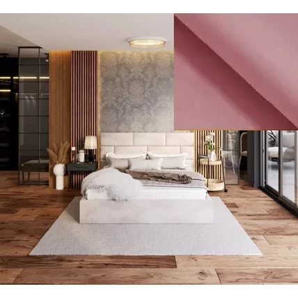 Kárpitozott franciaágy keret - PASADENA - Paris pink színű szövettel