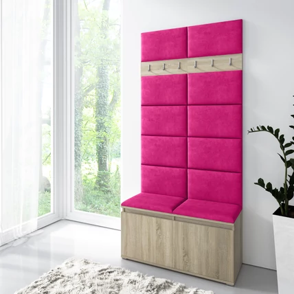 Emi előszoba fogas grafit cipőtartóval - pink
