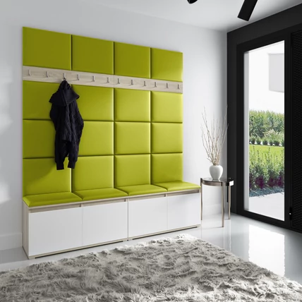 Kárpitozott eco-bőr falpanelek - 50x40 cm - lime színben