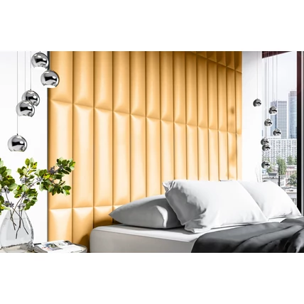 Kárpitozott eco-bőr falpanelek - 80x15 cm - bézs