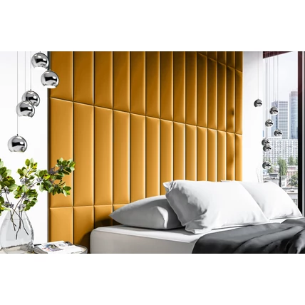 Kárpitozott Velutto falpanelek - 60x15 cm - mustár sárga