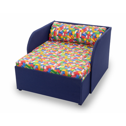 Rori Sunshine ágyneműtartós kárpitos fotelágy - sötétkék legós
