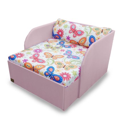 Rori Sunshine ágyneműtartós kárpitos fotelágy - rózsaszín pillangós