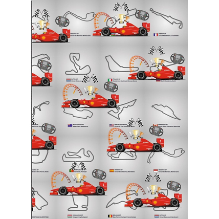 Ágytakaró gyerekágyra - gumipánttal rögzíthető - 80x140 cm - Formula1 versenyautós