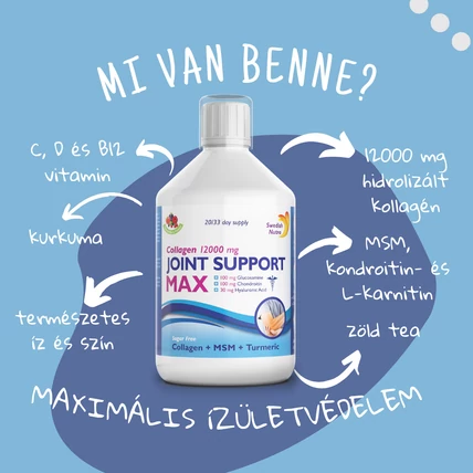 Swedish Nutra JOINT Max - ízületvédő folyékony kollagén, glükozamin, kondroitin és MSM 500ml - CUKORMENTES