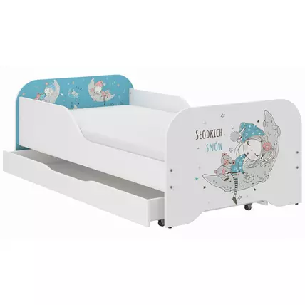 Gyerekágy ágyneműtartóval - Miki 70x140 cm - 17 kislány holddal
