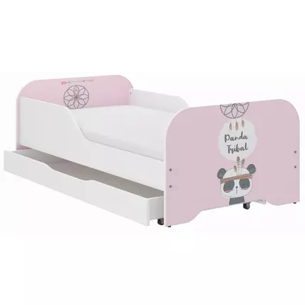 Gyerekágy ágyneműtartóval 70x140 cm - Miki - 21 rózsaszín pandás