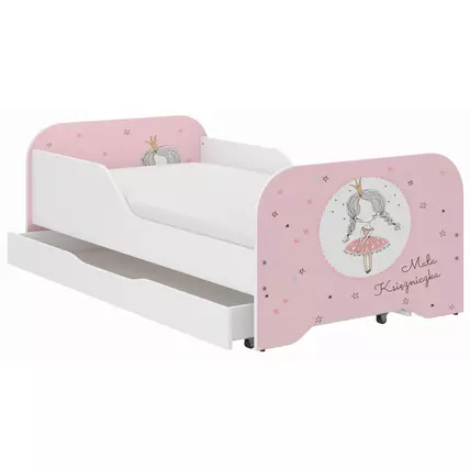 Ágyneműtartós gyerekágy - Miki 09 Pink Princess