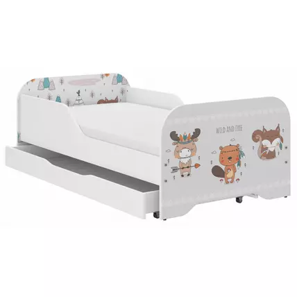 Gyerekágy ágyneműtartóval 70x140 cm - Miki - 15 Forest Animals