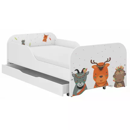 Gyerekágy ágyneműtartóval 70x140 cm - Miki - 15 Indian Animals