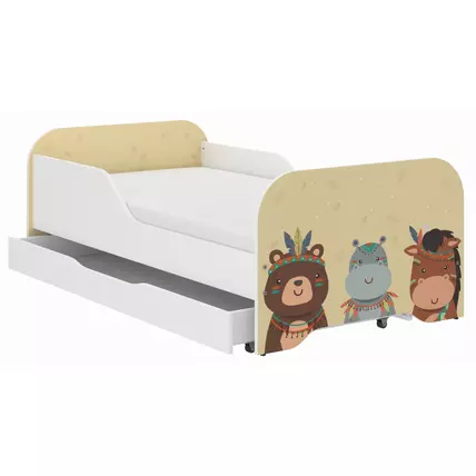 Gyerekágy ágyneműtartóval 70x140 cm - Miki - 15 Indians