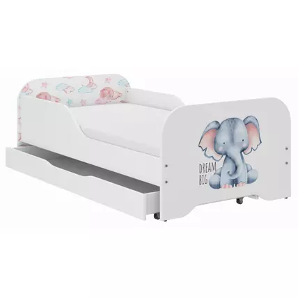Gyerekágy ágyneműtartóval 70x140 cm - Miki - 15 Safari Elephant