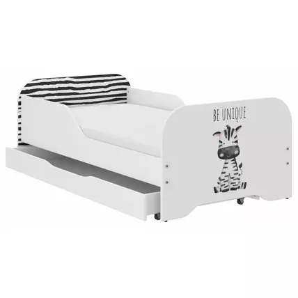 Gyerekágy ágyneműtartóval 70x140 cm - Miki - 15 Safari Zebra